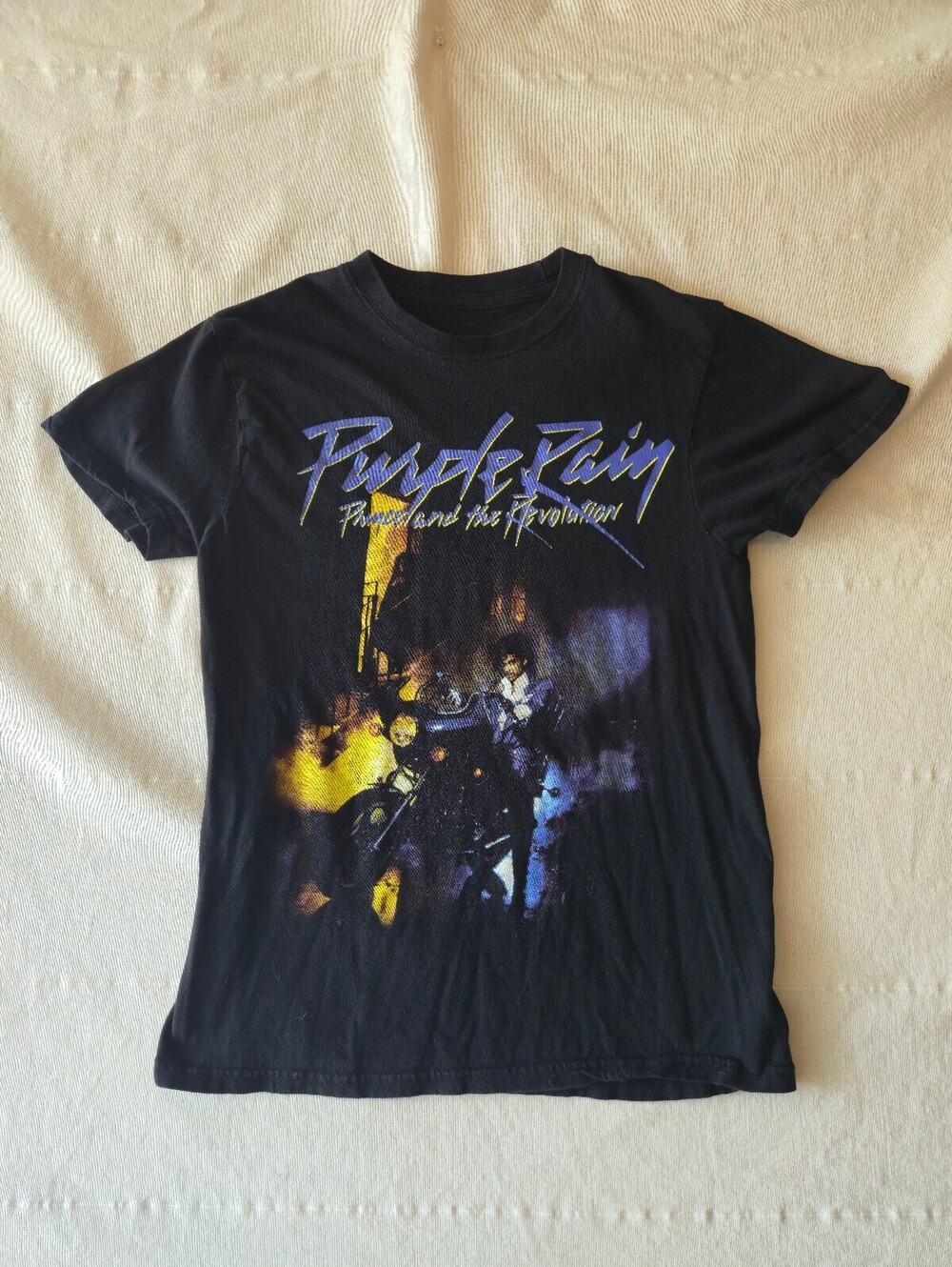 Vintage Purple Rain Prince and the Revolution Black Graphic T-Shirt Small